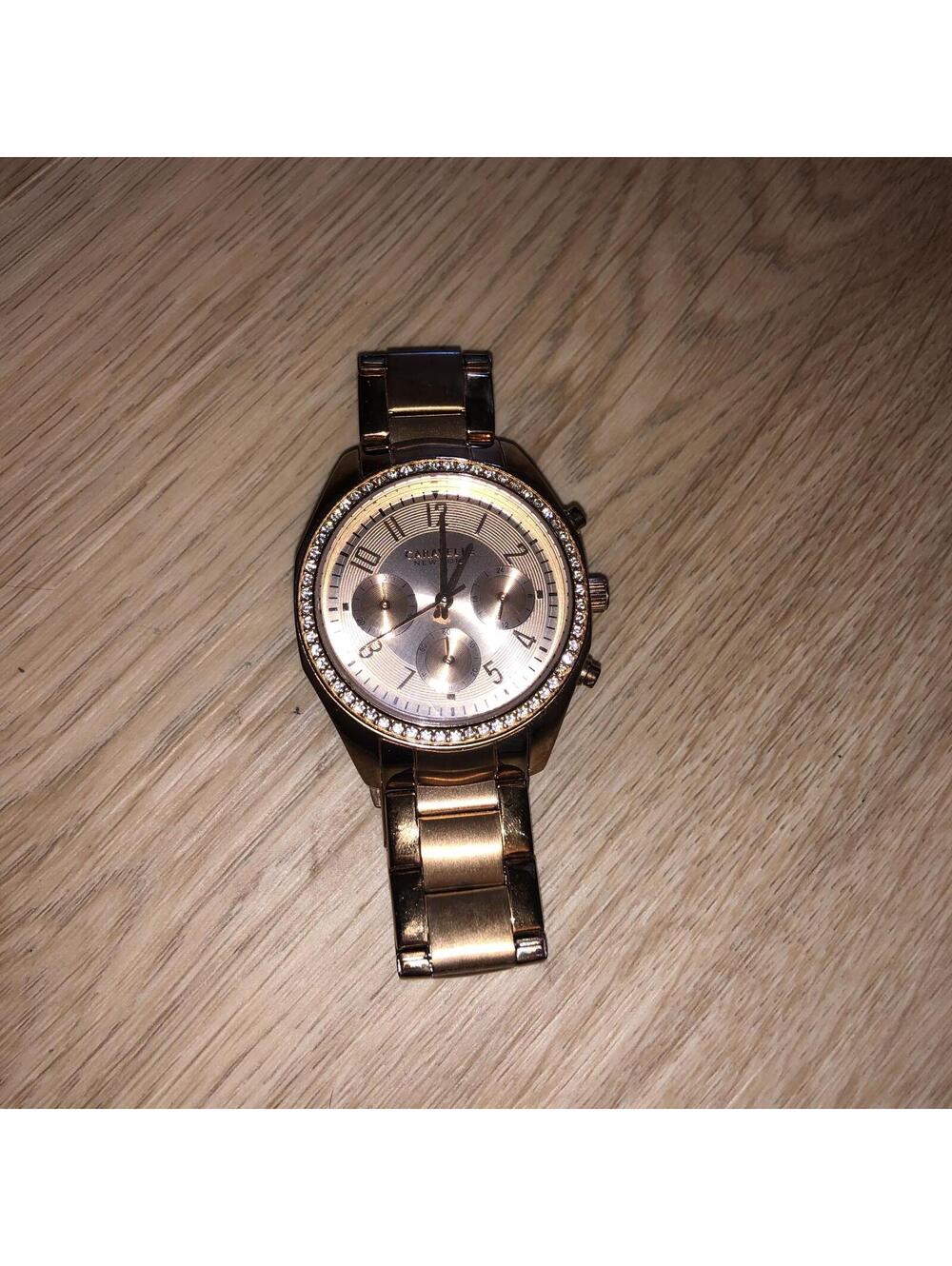 CARAVELLE NEW YORK BULOVA LADIES ROSE GOLD CHRONOGRAPH WATCH 44L117 CRYSTAL